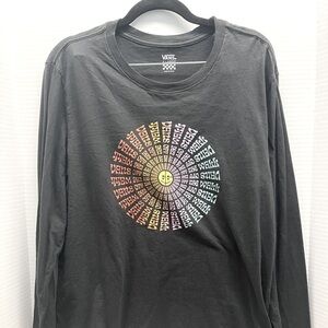 Van's XL long sleeve t-shirt, jersey knit "Vans off the Wall" design black top